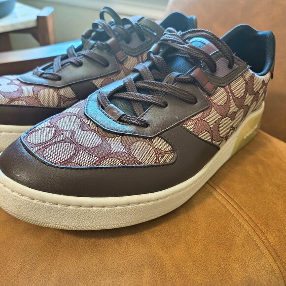 Coach CitySole Court Sneakers – Burgundy/Signature Canvas - Picture 1 of 3